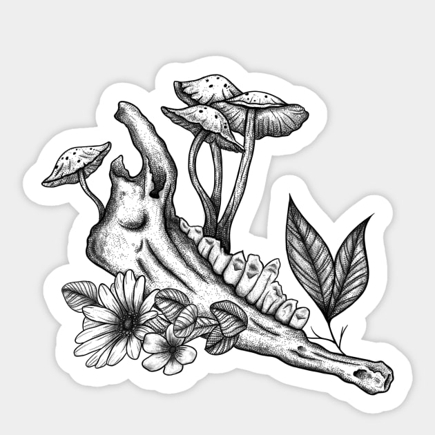 Animal Jaw Bone Design Sticker by AchillesHelios